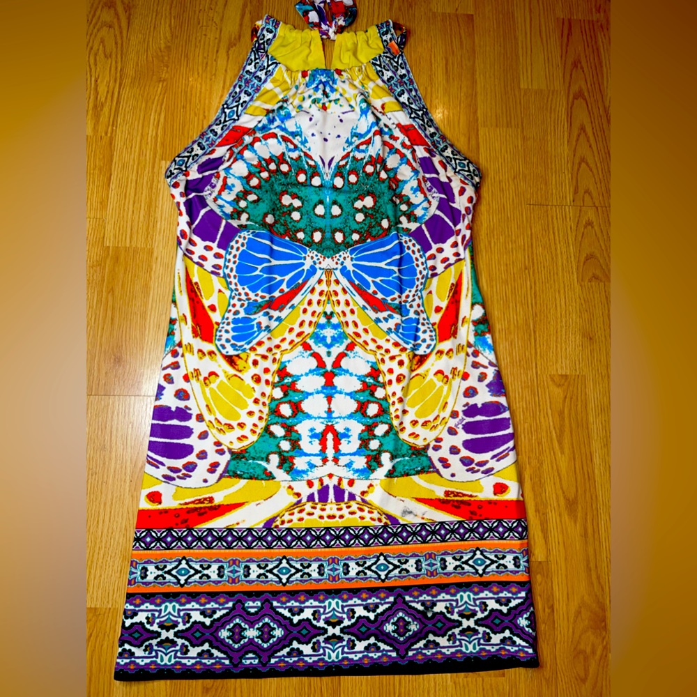 #9 Hale Bob butterfly tie at neck halter dress Size Sm